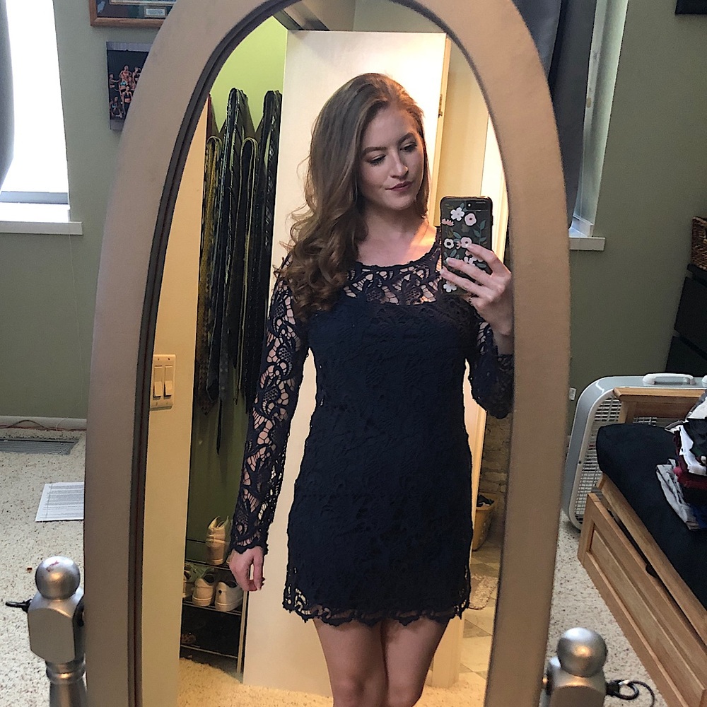 Navy blue lace dress